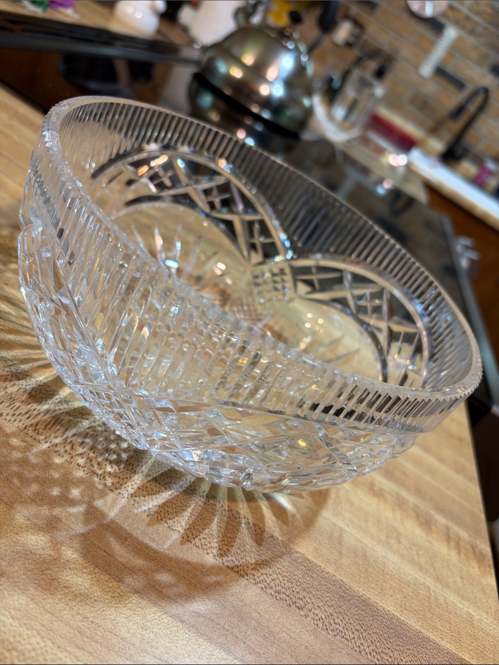 Vintage Waterford Clear Cut Crystal Decorative Serving Bowl